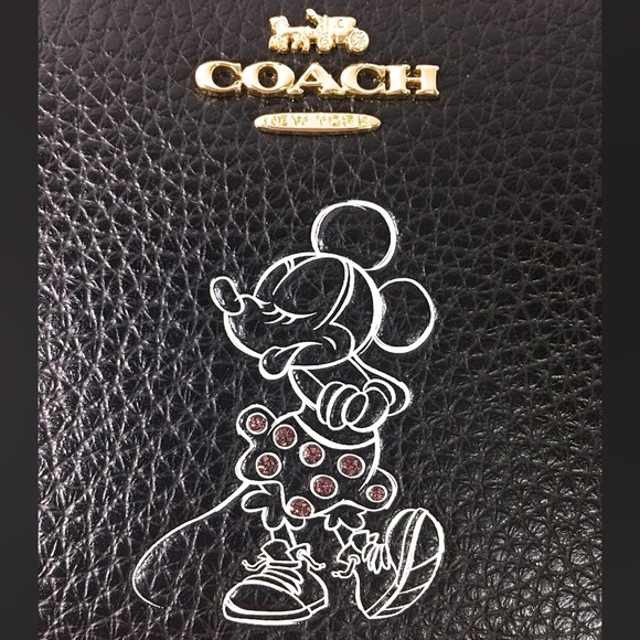 Coach Disney Minnie Mouse Black Wallet NWT - Picture 2 of 8